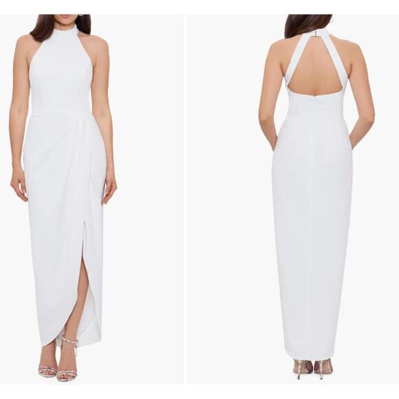 Halter Neck Crepe Gown Xscape Evenings Size 4